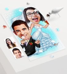 Kişiye Özel Evleniyoruz Karikatür 240 Parça A3 Puzzle - 2