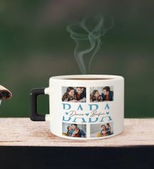 BK Gift Kişiye Özel Fotoğraflı Babalar Günü Tasarımlı Siyah Kulplu Çay & Kahve Fincanı-2, Babaya Hediye, Babalar Günü Hediyesi