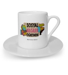 Kişiye Özel Sosyal Bilgiler Öğretmeni Türk Kahvesi Fincanı - 3