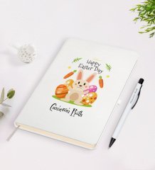 Kişiye Özel Paskalya Bayramı Beyaz Defter ve Kalem Seti-1