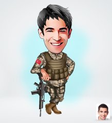 Kişiye Özel Asker Tasarımlı Dijital Karikatür-2