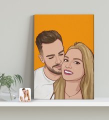 Kişiye Özel Çizgi Roman Karikatürlü Kanvas Tablo 30x50cm