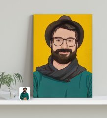 Kişiye Özel Çizgi Roman Karikatürlü Kanvas Tablo 30x50cm