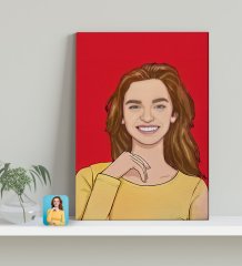Kişiye Özel Çizgi Roman Karikatürlü Kanvas Tablo 30x50cm