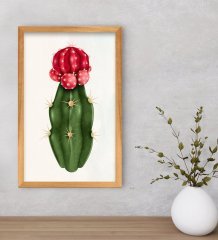 BK Gift  Kaktüs Tasarımlı Dekoratif Retro Ahşap Çerçeveli Tablo-19