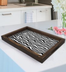 BK Gift Modern Art Tasarımlı Doğal Ahşap Tepsi-18