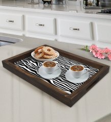 BK Gift Modern Art Tasarımlı Doğal Ahşap Tepsi-18