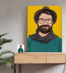 Kişiye Özel Çizgi Roman Karikatürlü Kanvas Tablo  50x70cm