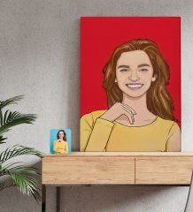 Kişiye Özel Çizgi Roman Karikatürlü Kanvas Tablo  50x70cm