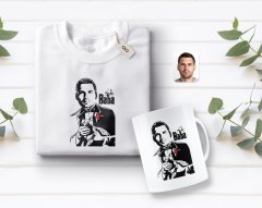Kişiye Özel Godfather Baba Tasarımlı Beyaz Tişört ve Kupa Seti-4