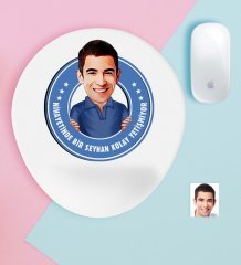 Kişiye Özel Bay Kolay Yetişmiyor Karikatürlü Bilek Destekli Mouse Pad-3