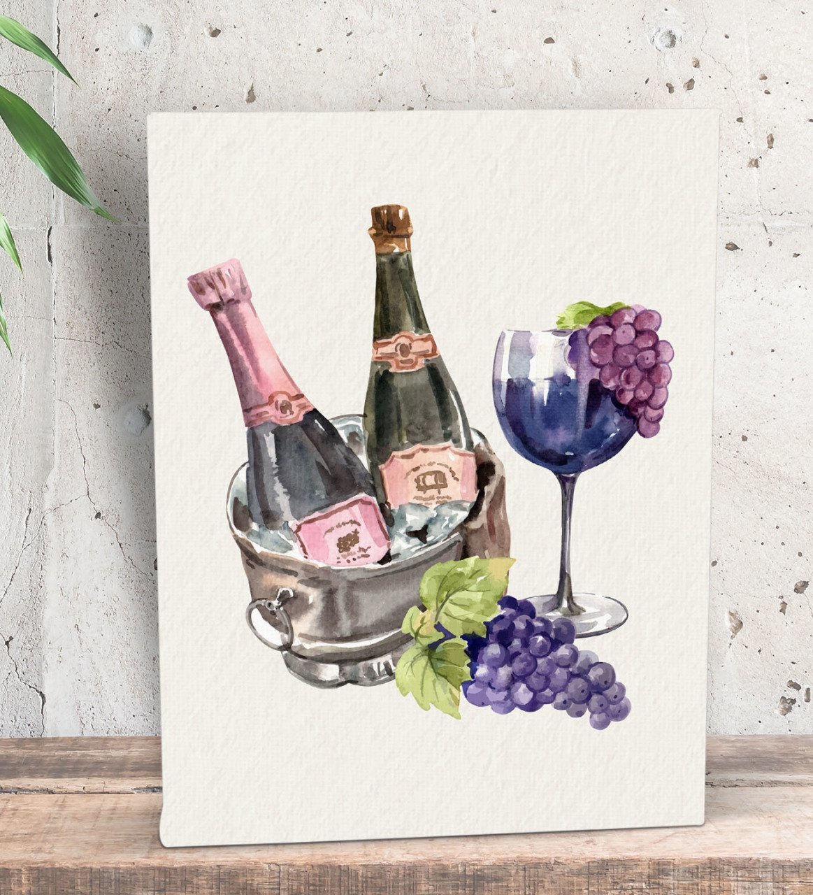 BK Gift Şarap Tasarımlı Dekoratif Mini Kanvas Tablo 15x20cm-7