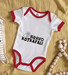 BK Kids Bravo Kotkafali Tasarımlı Kırmızı Bebek Body Zıbın-1