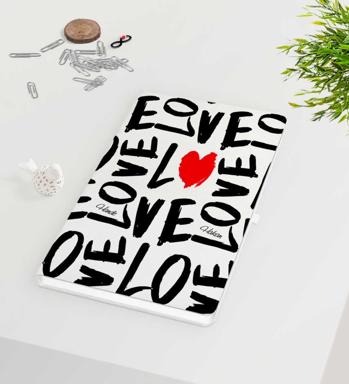 Kişiye Özel Sevgililer Günü Beyaz Defter-68