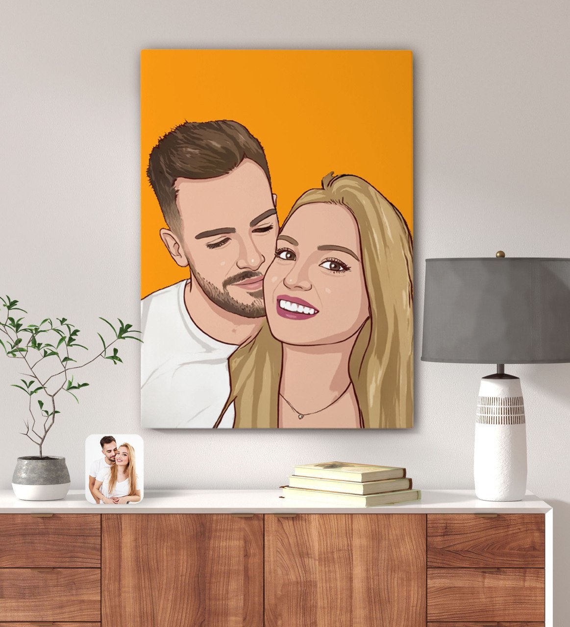 Kişiye Özel Çizgi Roman Karikatürlü Kanvas Tablo  70x100cm
