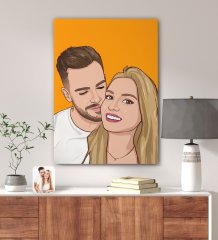 Kişiye Özel Çizgi Roman Karikatürlü Kanvas Tablo  70x100cm