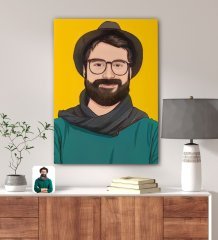 Kişiye Özel Çizgi Roman Karikatürlü Kanvas Tablo  70x100cm