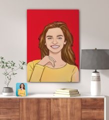 Kişiye Özel Çizgi Roman Karikatürlü Kanvas Tablo  70x100cm