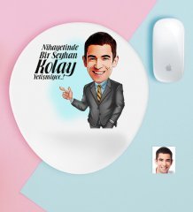 Kişiye Özel Bay Kolay Yetişmiyor Karikatürlü Bilek Destekli Mouse Pad-2