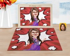Kişiye Özel Kız Çocuk Prenses Karikatürlü 1000 Parça Profesyonel Puzzle-3