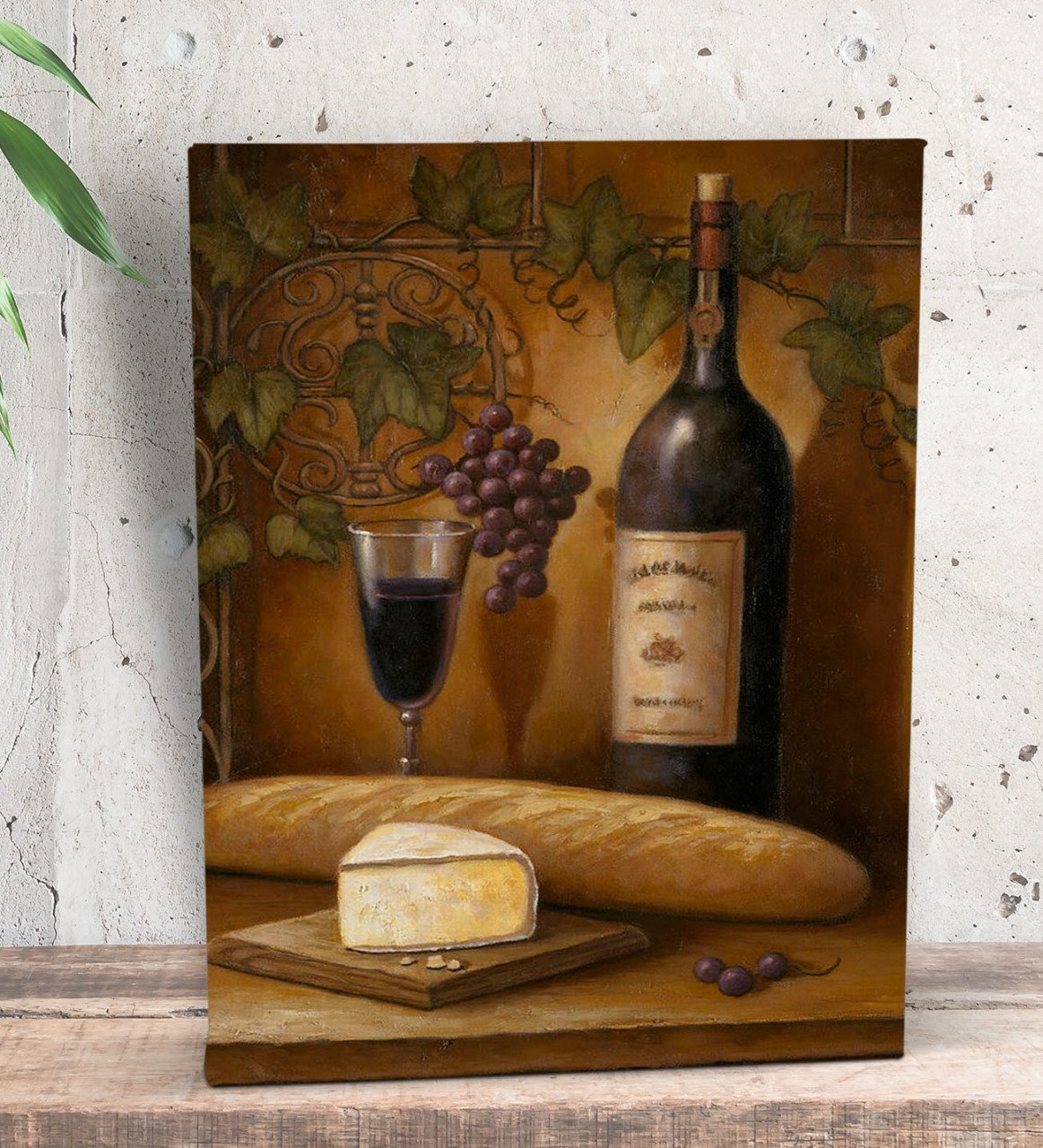BK Gift Şarap Tasarımlı Dekoratif Mini Kanvas Tablo 15x20cm-6