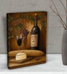 BK Gift Şarap Tasarımlı Dekoratif Mini Kanvas Tablo 15x20cm-6