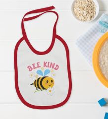BK Kids Be Kind Tasarımlı Kırmızı Bebek Mama Önlüğü-1