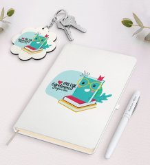 Kişiye Özel En İyi Öğretmen Beyaz Defter Kalem Ve Anahtarlık Hediye Seti-9