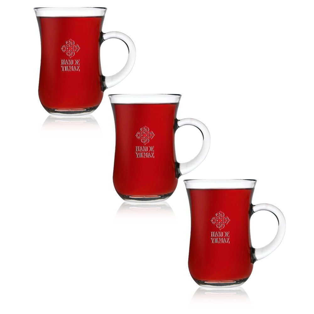 Kişiye Özel 3'lü Keyif XL Çay Bardağı Seti