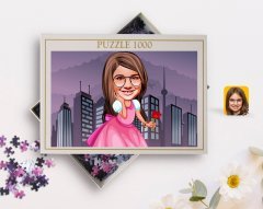 Kişiye Özel Kız Çocuk Prenses Karikatürlü 1000 Parça Profesyonel Puzzle-2