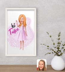 Bk Gift Kişiye Özel Barbie Karikatürlü Dekoratif Ahşap Beyaz Çerçeveli Tablo-5, Barbie Filmi, Barbie Hediyelik Eşya, Arkadaşa Hediye