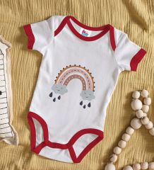 BK Kids Boho Tasarımlı Kırmızı Bebek Body Zıbın-1