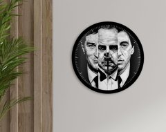 BK Home Godfather Baba Tasarımlı 45cm Ahşap Duvar Saati-5