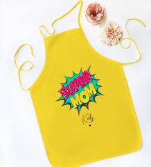BK Gift Kişiye Özel İsimli Anneler Günü Tasarımlı Sarı Mutfak Önlüğü, Aşçı Önlüğü, Şef Önlüğü, Anneye Hediye-19