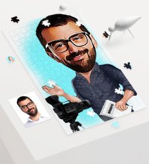 Kişiye Özel Bay Yönetmen Karikatür 240 Parça A3 Puzzle - 1