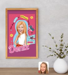 Bk Gift Kişiye Özel Barbie Karikatürlü Dekoratif Retro Ahşap Çerçeveli Tablo-4, Barbie Filmi, Barbie Hediyelik Eşya, Arkadaşa Hediye