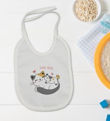 BK Kids Love You Tasarımlı Bebek Body Zıbın ve Mama Önlüğü Hediye Seti - Model 1