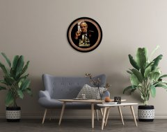 BK Home Godfather Baba Tasarımlı 45cm Ahşap Duvar Saati-4