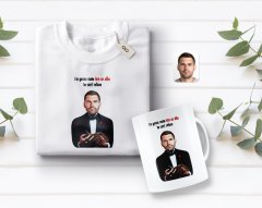 Kişiye Özel Godfather Baba Karikatürlü Beyaz Tişört ve Kupa Seti-9