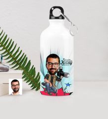 Kişiye Özel Bay Profesyonel Fotoğrafçı Karikatürlü Metal Suluk (500 ml.) 1