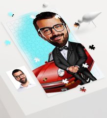 Kişiye Özel Bay Patron Karikatür 240 Parça A3 Puzzle - 1