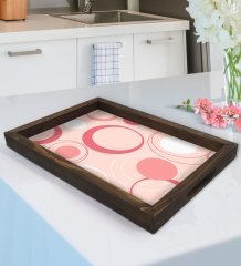 BK Gift Modern Art Tasarımlı Doğal Ahşap Tepsi-13