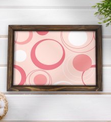 BK Gift Modern Art Tasarımlı Doğal Ahşap Tepsi-13