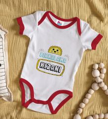BK Kids Bırkalama Kızanı Tasarımlı Kırmızı Bebek Body Zıbın-1