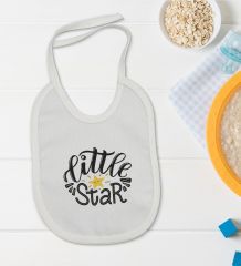 BK Kids Little Star Tasarımlı Bebek Body Zıbın ve Mama Önlüğü Hediye Seti - Model 1
