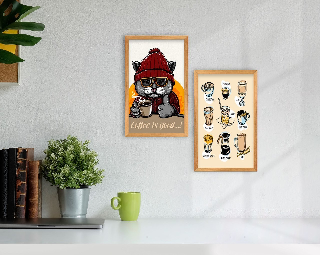 BK Home Coffee Tasarımlı Dekoratif 2'li Retro Ahşap Tablo-6