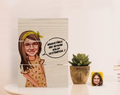 Kişiye Özel Kız Çocuk Kolay Yetişmiyor Karikatürlü Otantik Masaüstü Ahşap Palet Çerçeve-2