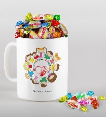 Kişiye Özel Çocuk Gelişimi Öğretmeni Kupa ve Haribo Şeker Hediye Seti-1