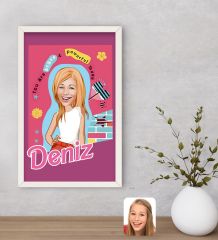 Bk Gift Kişiye Özel Barbie Karikatürlü Dekoratif Ahşap Beyaz Çerçeveli Tablo-4, Barbie Filmi, Barbie Hediyelik Eşya, Arkadaşa Hediye