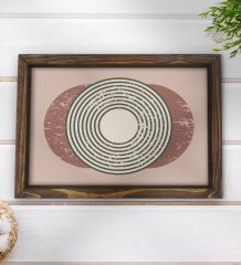 BK Gift Modern Art Tasarımlı Doğal Ahşap Tepsi-12